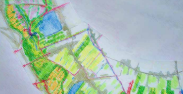 Een plattegrond van het gebied rond het Meerbos